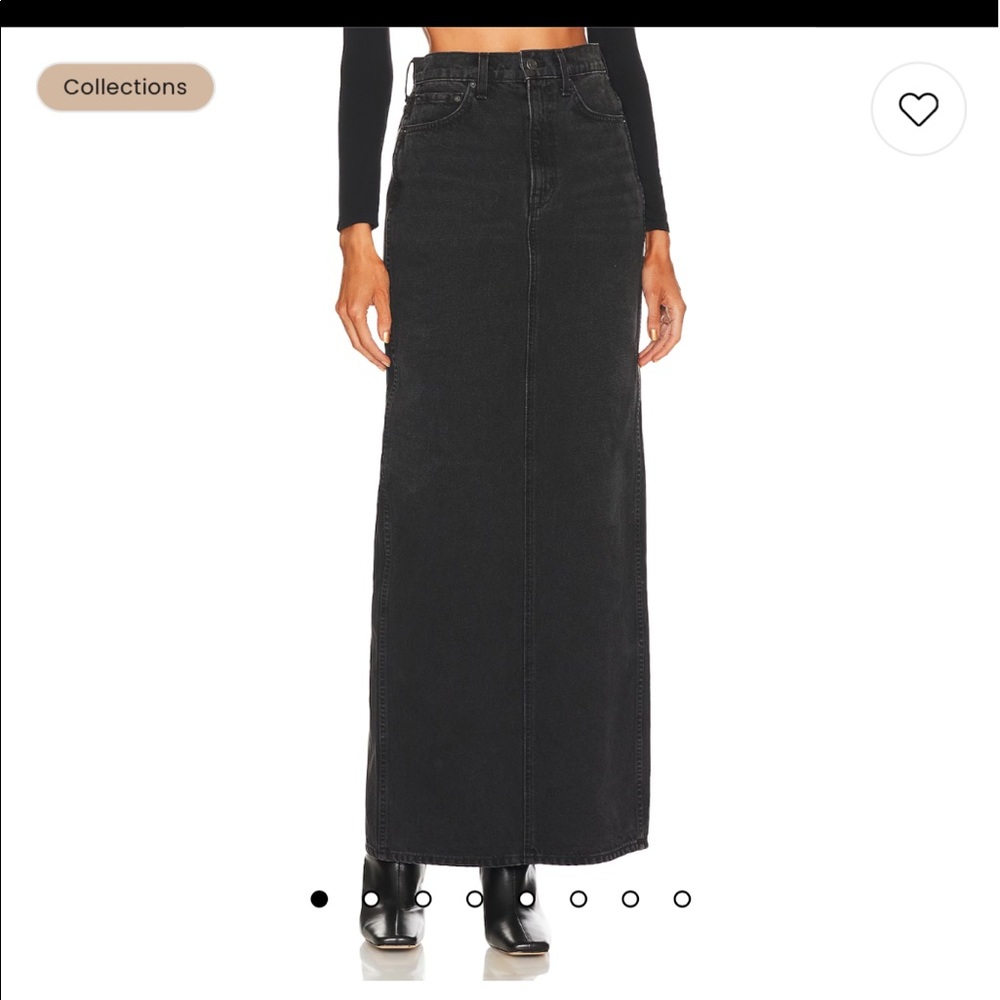 Black denim maxi pencil skirt grlfrnd